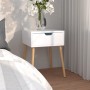 Glossy white engineered wood bedside table 40x40x56 cm by vidaXL, Nightstands - Ref: Foro24-326807, Price: 60,42 €, Discount: %