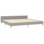 Light gray fabric bed frame with headboard 200x200 cm by , Beds and slatted bases - Ref: Foro24-3125162, Price: 232,65 €, Dis...