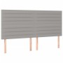 Light gray fabric bed frame with headboard 200x200 cm by , Beds and slatted bases - Ref: Foro24-3125162, Price: 232,65 €, Dis...