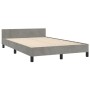 Light gray velvet bed frame with headboard 120x200cm by , Beds and slatted bases - Ref: Foro24-3125806, Price: 168,90 €, Disc...