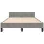 Light gray velvet bed frame with headboard 120x200cm by , Beds and slatted bases - Ref: Foro24-3125806, Price: 168,90 €, Disc...