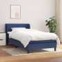 Box spring bed with blue fabric mattress 90x200 cm by , Beds and slatted bases - Ref: Foro24-3126219, Price: 291,56 €, Discou...