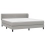 Box spring bed with light gray fabric mattress 180x200 cm by , Beds and slatted bases - Ref: Foro24-3126341, Price: 526,19 €,...