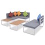 Set de muebles de jardín 4 piezas y cojines aluminio y WPC de vidaXL, Conjuntos de jardín - Ref: Foro24-42867, Precio: 642,69...