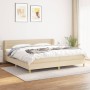 Cama box spring con colchón tela color crema 200x200 cm de , Camas y somieres - Ref: Foro24-3126914, Precio: 595,13 €, Descue...