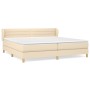 Cama box spring con colchón tela color crema 200x200 cm de , Camas y somieres - Ref: Foro24-3126914, Precio: 595,13 €, Descue...