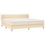 Cama box spring con colchón tela color crema 200x200 cm de , Camas y somieres - Ref: Foro24-3126914, Precio: 595,13 €, Descue...