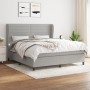 Cama box spring con colchón tela gris claro 180x200 cm de , Camas y somieres - Ref: Foro24-3128061, Precio: 603,71 €, Descuen...