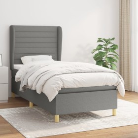 Box spring bed with dark gray fabric mattress 90x190 cm by , Beds and slatted bases - Ref: Foro24-3128566, Price: 328,48 €, D...