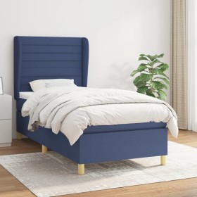 Box spring bed with blue fabric mattress 90x200 cm by , Beds and slatted bases - Ref: Foro24-3128579, Price: 351,48 €, Discou...