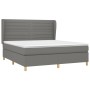 Box spring bed with dark gray fabric mattress 180x200 cm by , Beds and slatted bases - Ref: Foro24-3128622, Price: 623,34 €, ...