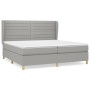 Cama box spring con colchón tela gris claro 200x200 cm de , Camas y somieres - Ref: Foro24-3128629, Precio: 646,61 €, Descuen...