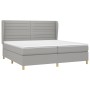 Box spring bed with light gray fabric mattress 200x200 cm by , Beds and slatted bases - Ref: Foro24-3128629, Price: 670,21 €,...