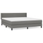 Cama box spring con colchón tela gris oscuro 180x200 cm de , Camas y somieres - Ref: Foro24-3129810, Precio: 516,99 €, Descue...