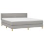 Box spring bed with light gray fabric mattress 180x200 cm by , Beds and slatted bases - Ref: Foro24-3130369, Price: 565,40 €,...