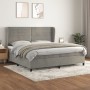 Cama box spring con colchón terciopelo gris claro 200x200 cm de , Camas y somieres - Ref: Foro24-3129291, Precio: 679,84 €, D...