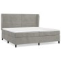 Box spring bed with light gray velvet mattress 200x200 cm by , Beds and slatted bases - Ref: Foro24-3129291, Price: 677,79 €,...