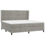 Box spring bed with light gray velvet mattress 200x200 cm by , Beds and slatted bases - Ref: Foro24-3129291, Price: 677,79 €,...