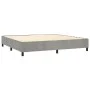 Boxspringbett mit hellgrauer Samtmatratze 200x200 cm von , Betten und Lattenroste - Ref: Foro24-3129291, Preis: 679,84 €, Rab...