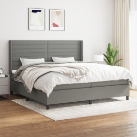 Box spring bed with dark gray fabric mattress 200x200 cm by , Beds and slatted bases - Ref: Foro24-3131538, Price: 619,99 €, ...