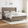 Box spring bed with taupe gray fabric mattress 180x200 cm by , Beds and slatted bases - Ref: Foro24-3131533, Price: 658,18 €,...