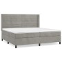 Cama box spring con colchón terciopelo gris claro 200x200 cm de , Camas y somieres - Ref: Foro24-3132759, Precio: 668,02 €, D...