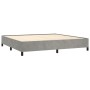 Cama box spring con colchón terciopelo gris claro 200x200 cm de , Camas y somieres - Ref: Foro24-3132759, Precio: 668,02 €, D...