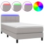 Boxspringbettmatratze und LED-Leuchten aus hellgrauem Stoff 90x190 cm von , Betten und Lattenroste - Ref: Foro24-3133117, Pre...