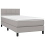 Boxspringbettmatratze und LED-Leuchten aus hellgrauem Stoff 90x190 cm von , Betten und Lattenroste - Ref: Foro24-3133117, Pre...