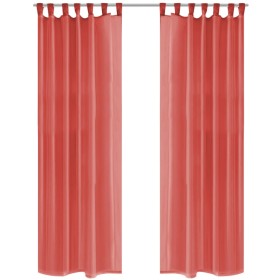 Cortinas de gasa 2 unidades 140x225 cm rojo de vidaXL, Cortinas y visillos - Ref: Foro24-132252, Precio: 20,99 €, Descuento: %