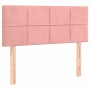 Box spring bed with mattress and LED pink velvet 90x200 cm by , Beds and slatted bases - Ref: Foro24-3134386, Price: 325,97 €...