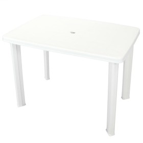 Mesa de jardín de plástico blanca 101x68x72 cm de vidaXL, Mesas de jardín - Ref: Foro24-43592, Precio: 75,10 €, Descuento: %