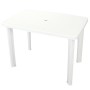 Mesa de jardín de plástico blanca 101x68x72 cm de vidaXL, Mesas de jardín - Ref: Foro24-43592, Precio: 74,98 €, Descuento: %