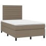 Cama box spring con colchón y LED tela gris taupe 120x200 cm de , Camas y somieres - Ref: Foro24-3134945, Precio: 459,55 €, D...