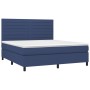 Cama box spring colchón y luces LED tela azul 180x200 cm de , Camas y somieres - Ref: Foro24-3134979, Precio: 642,32 €, Descu...