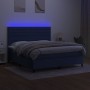 Boxspringbettmatratze und LED-Leuchten aus blauem Stoff 180x200 cm von , Betten und Lattenroste - Ref: Foro24-3134979, Preis:...