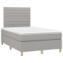 Cama box spring con colchón tela y LED gris claro 120x200 cm de , Camas y somieres - Ref: Foro24-3135501, Precio: 435,22 €, D...