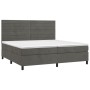 Cama box spring colchón y LED terciopelo gris oscuro 200x200 cm de , Camas y somieres - Ref: Foro24-3136204, Precio: 698,12 €...