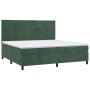 Cama box spring colchón y LED terciopelo verde oscuro 200x200cm de , Camas y somieres - Ref: Foro24-3136206, Precio: 729,23 €...