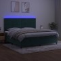 Box spring bed with mattress and LED dark green velvet 200x200cm by , Beds and slatted bases - Ref: Foro24-3136206, Price: 72...