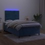 Cama box spring colchón y LED terciopelo azul oscuro 120x200 cm de , Camas y somieres - Ref: Foro24-3136177, Precio: 444,05 €...