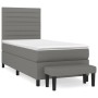 Cama box spring con colchón tela gris oscuro 90x190 cm de , Camas y somieres - Ref: Foro24-3136638, Precio: 385,32 €, Descuen...