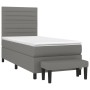 Cama box spring con colchón tela gris oscuro 90x190 cm de , Camas y somieres - Ref: Foro24-3136638, Precio: 385,32 €, Descuen...