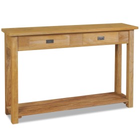 Mesa consola de madera de teca maciza 120x30x80 cm de vidaXL, Mesas auxiliares - Ref: Foro24-244482, Precio: 238,64 €, Descue...