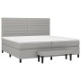 Cama box spring con colchón tela gris claro 200x200 cm de , Camas y somieres - Ref: Foro24-3136701, Precio: 702,08 €, Descuen...