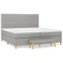 Cama box spring con colchón tela gris claro 200x200 cm de , Camas y somieres - Ref: Foro24-3137261, Precio: 675,99 €, Descuen...