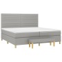 Cama box spring con colchón tela gris claro 200x200 cm de , Camas y somieres - Ref: Foro24-3137261, Precio: 675,99 €, Descuen...