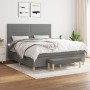 Cama box spring con colchón tela gris oscuro 180x200 cm de , Camas y somieres - Ref: Foro24-3137254, Precio: 658,65 €, Descue...