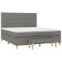 Cama box spring con colchón tela gris oscuro 180x200 cm de , Camas y somieres - Ref: Foro24-3137254, Precio: 652,99 €, Descue...