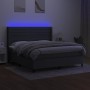 Box spring bed mattress and LED lights dark gray fabric 180x200 cm by , Beds and slatted bases - Ref: Foro24-3138414, Price: ...